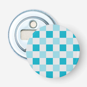 Décapsuleur Motif en damier blanc et bleu