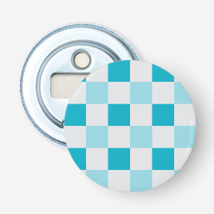 Décapsuleur Motif en damier blanc et bleu