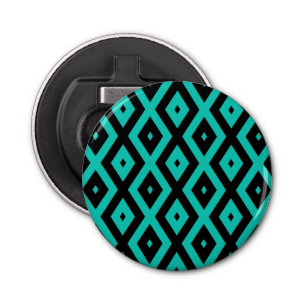 Décapsuleur Motif en diamant noir et turquoise