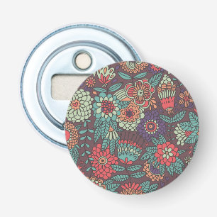 Décapsuleur Motif floral coloré dans le style de bande