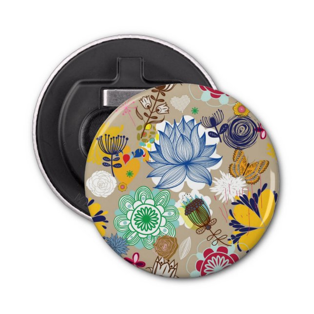 Décapsuleur Motif floral dans le rétro style 3 (Devant)