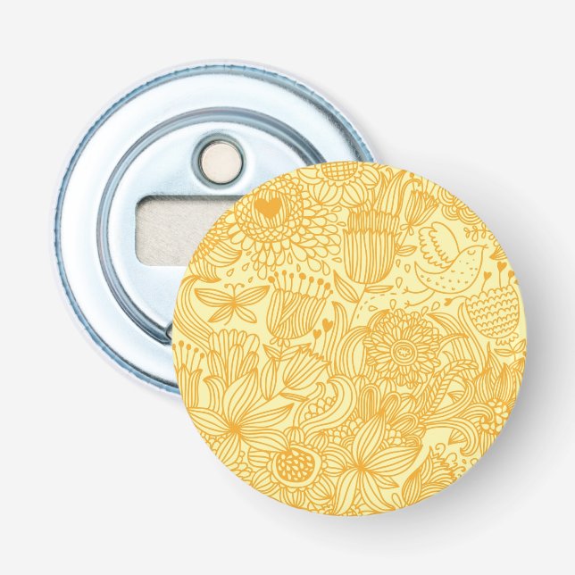 Décapsuleur Motif floral d'été dans des couleurs chaudes (Devant)