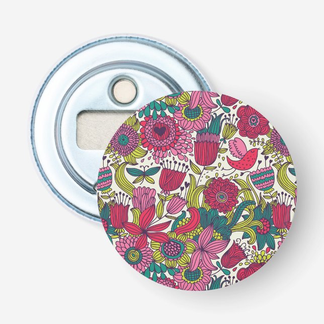 Décapsuleur Motif floral lumineux (Devant)