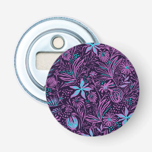Décapsuleur Motif floral néon violet moderne