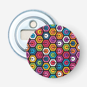 Décapsuleur Motif géométrique coloré avec des hexagones