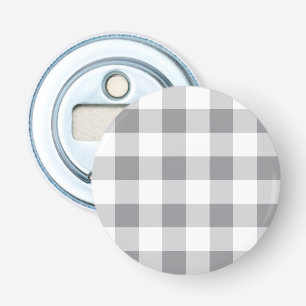 Décapsuleur Motif gris et blanc En vichy