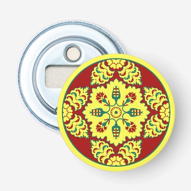 Décapsuleur Motif oriental rouge jaune ottoman turc Tulip (Devant)