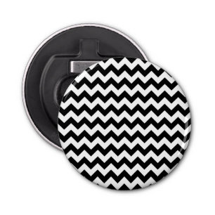 Décapsuleur Motif Zigzag noir et blanc, Motif Chevron