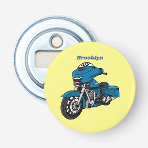Décapsuleur Motocyclette dessin animé bleu heureux mignon