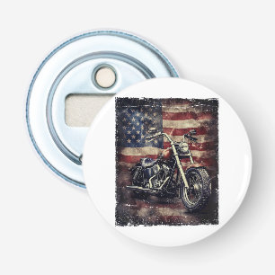 Décapsuleur Motocyclette Vintage Drapeau USA Biker Rétro Améri