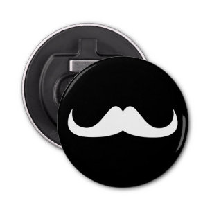 Décapsuleur Moustache cool blanc Handlebar sur noir