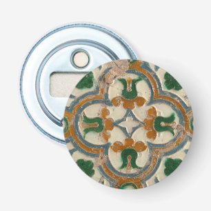 Décapsuleur Moutarde verte florale espagnole Azulejos géométri