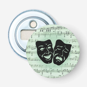 Décapsuleur Musique verte et masques grecs de théâtre