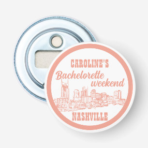 Décapsuleur Nashville Toile Rose Corail sur Blanc