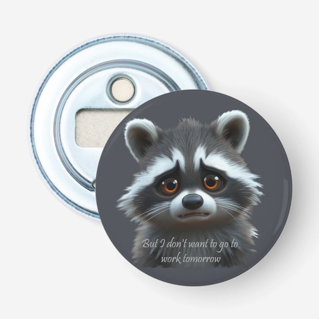 Décapsuleur Ne veux pas travailler Raccoon Animal (Devant)