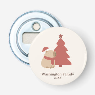 Décapsuleur Noël de capybara douillet personnalisé