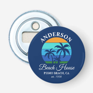 Décapsuleur Nom de famille Beach House Sun Palm Trees Premium