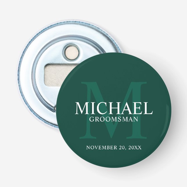 Décapsuleur Nom et monogramme des Groomsmen personnalisés (Devant)