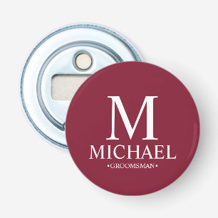Décapsuleur Nom et monogramme du Groomsman personnalisé