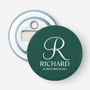 Décapsuleur Nom et monogramme du Groomsman personnalisé