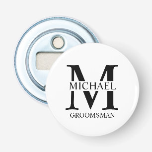 Décapsuleur Nom et monogramme du Groomsman personnalisé