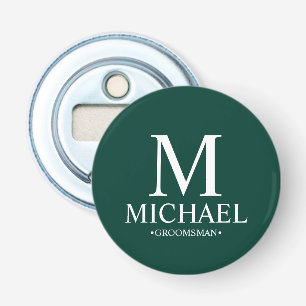 Décapsuleur Nom et monogramme du Groomsman personnalisé