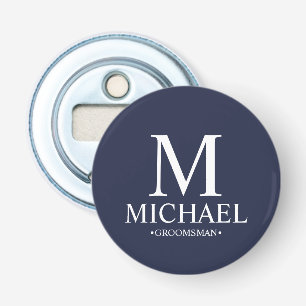 Décapsuleur Nom et monogramme du Groomsman Personnalisé de la 