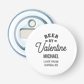 Décapsuleur Nom personnalisé Bière My Valentine Love Glass Cup