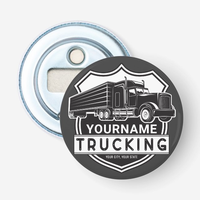 Décapsuleur NOM personnalisé Camions Big Rig Semi Trucker (Devant)