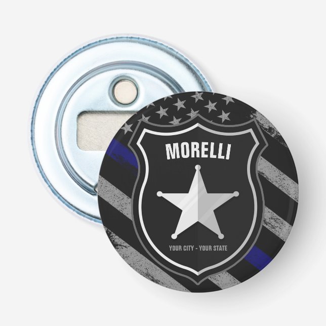 Décapsuleur NOM Personnalisé Officier de police Drapeau du shé (Devant)