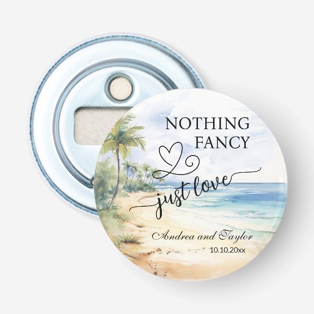 Décapsuleur Nothing Fancy Just Love Elegant Wedding favor (Devant)