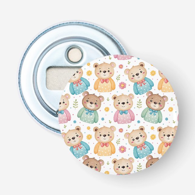 Décapsuleur Nounours et fleurs (Devant)