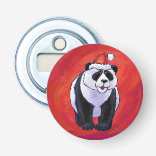 Décapsuleur Ours de panda à Santa Hat sur Rouge