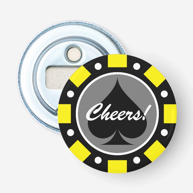 Décapsuleur Ouverture de bouteille de jeton de poker en couleu (Devant)
