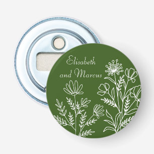 Décapsuleur Ouverture de bouteille mariage vert olive