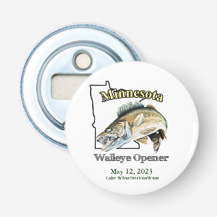 Décapsuleur Ouvrage de walleye sur mesure Lake/Date Minnesota