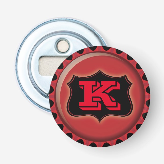 Décapsuleur Ouvreur de bouteille personnalisé de monogramme (Devant)