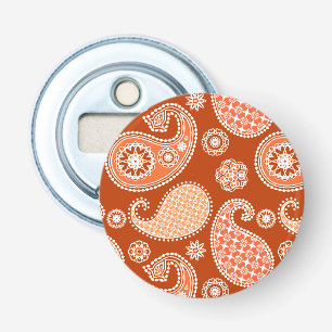 Décapsuleur Paisley motif, Mandarin Orange et Blanc