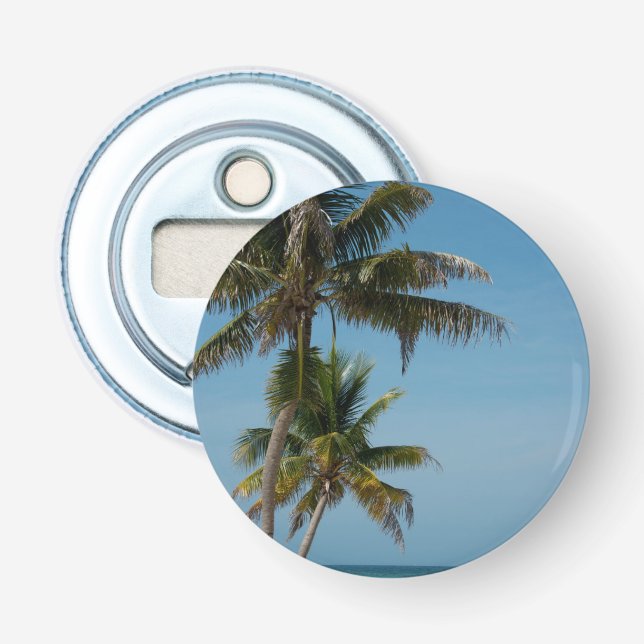 Décapsuleur Palmier et plage de sable blanc (Devant)