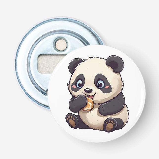 Décapsuleur Panda mange un biscuit (Devant)