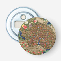 paon chinois et fleurs (XVIIe siècle) vintage