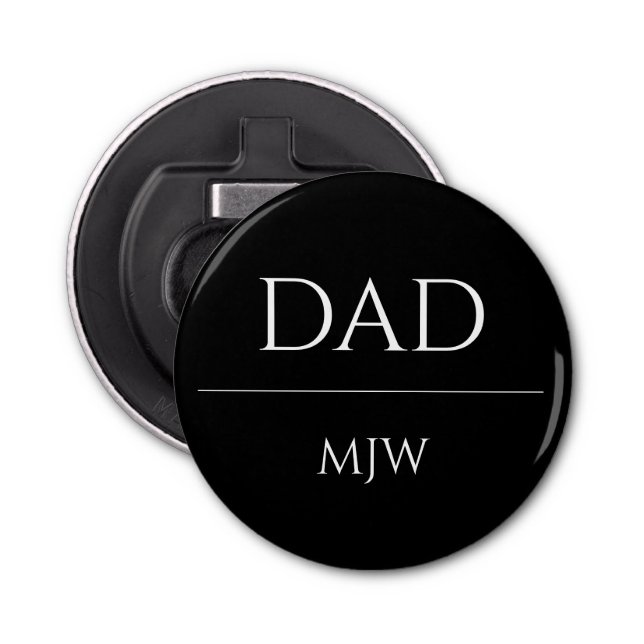 Décapsuleur Papa A Établi Des Initiales Noires Simple (Devant)
