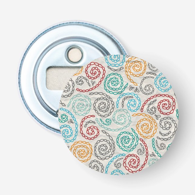 Décapsuleur Papier fripé par fantaisie de broderie (Devant)