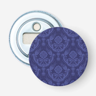 Décapsuleur Papier peint floral bleu de luxe de damassé