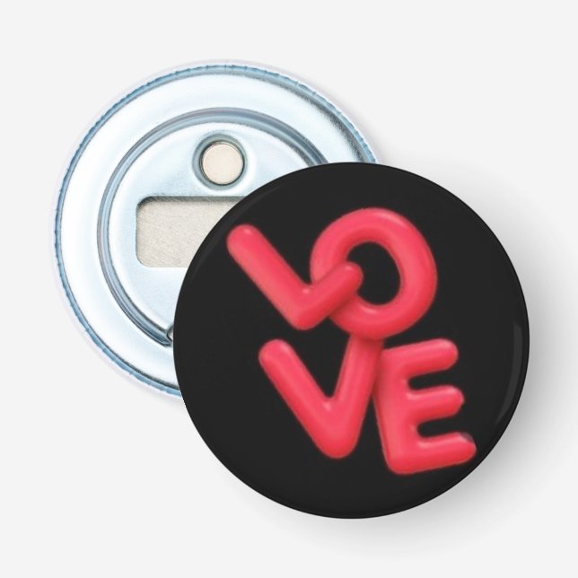 Décapsuleur Patch d'amour 💕 — Épinglette de la Saint-Valentin (Devant)