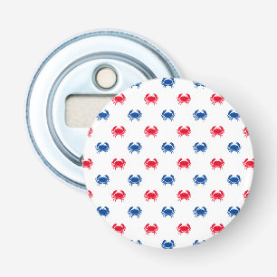 Décapsuleur Patriotique motif de crabe rouge blanc et bleu