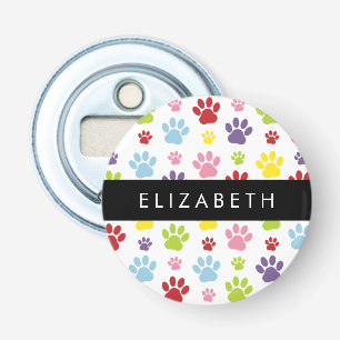Décapsuleur Paws Colorés, Motif Paw, Paws Chiens, Votre Nom