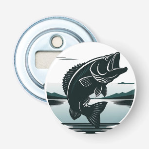 Décapsuleur Pêche de l'achigan à grande bouche minimaliste en 