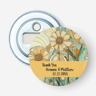 Décapsuleur Pêche et beige Floral Abstrait