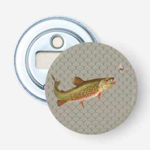 Décapsuleur Pêche vintage à la truite arc-en-ciel